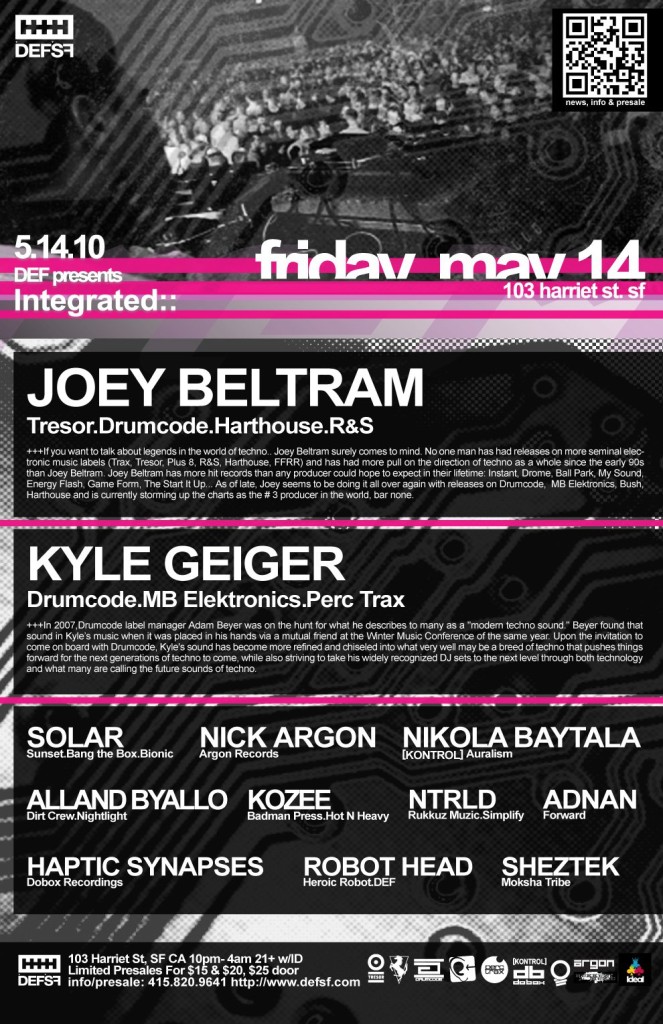 Joey Beltram Poster for DEFSF